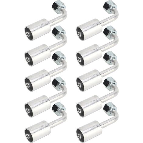 Lot de 10 raccords de tuyau de climatisation en aluminium à verrouillage à 90° (3/8 po) pour voitures, camions et engins de chantier. (1/5)