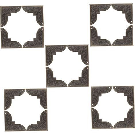 20 protège-coins décoratifs, fer/bois, pour meubles et armoires (1/5)