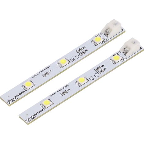 2Pcs Plaque LED Réfrigérateur Lumière Douce, Bande LED Congélateur Compatible Electrolux BCD SL300LED001 12V (1/5)