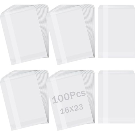 Sacs en Glassine Enveloppes, 162 x 229 mm, Blanc, 100 Pièces (1/5)