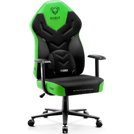 Diablo X-Gamer 2.0 Gaming Stuhl Computerstuhl ergonomischer Bürostuhl Gamer Chair Schreibtischstuhl: Grün (1/5)