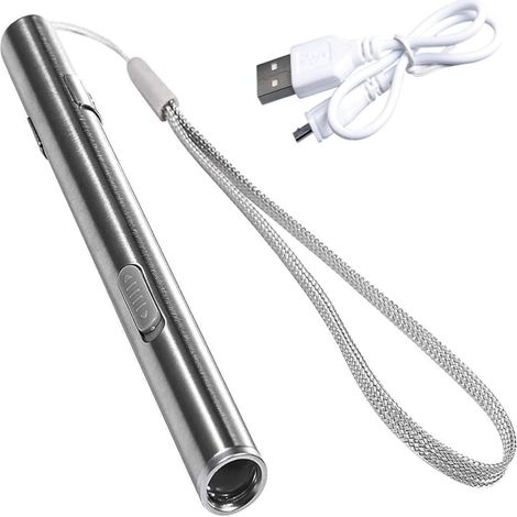 Mini lampe de poche format stylo, lampe torche de poche rechargeable USB 500 lm (1/5)