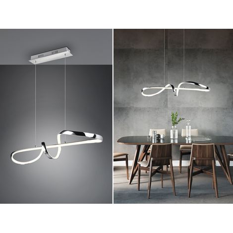 LED Pendelleuchte PADUA dimmbar per Schalter, Chrom, Kristall, Breite 81cm (1/5)