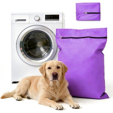 Wäschesack für Haustiere，65 x 70 cm Wäschesack aus Polyester-Twill，Großer Wäschesack mit Reißverschluss，Entfernt Hunde- und Katzenhaare (1/5)