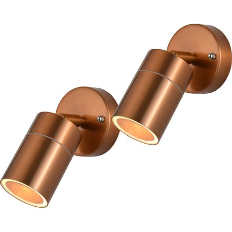 Litecraft Kenn Spotlight Outdoor Wall Ceiling Adjustable Fitting Copper - 2 Pack (1/5)