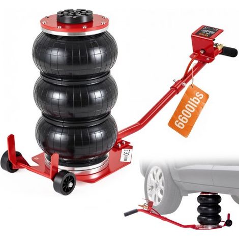 Cric Pneumatique 3 tonnes Plage 140-450 mm Cric de Levage Pneumatique 0,8-1,0 MPa 3 Coussins d’Air Long Manche Levage Rapide Facile pour Réparation Entretien Voiture SUV Pickup Atelier Garage (1/4)