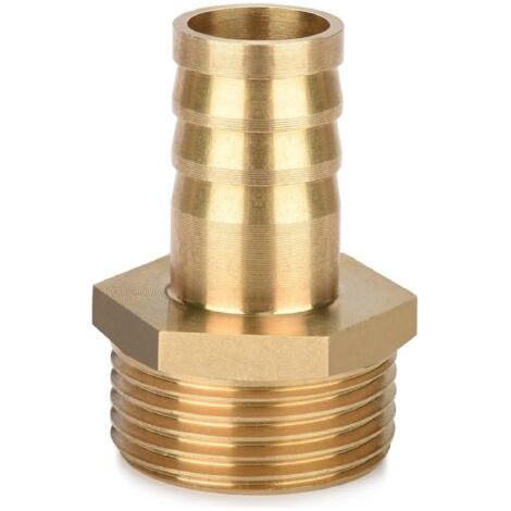 Schlauchkappe aus Messing mit 1-Zoll-Außengewinde und 1,9 cm (19 mm) Düsenanschlussadapter. Einzelpackung.
