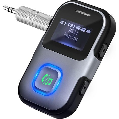 Receptor Bluetooth auxiliar para coche, micrófono integrado, llamadas manos libres, reducción de ruido, entrada AUX de 3,5 mm para coche, equipo de música doméstico, auriculares con cable, adaptador B (1/5)