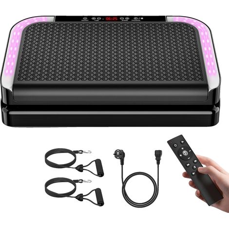 Plataforma vibratoria, 200 niveles ajustables, plataforma de fitness portátil, color negro. (1/2)