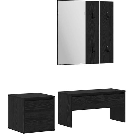 Ensemble de meubles d'entrée 3 pcs Chêne noir 80 x 31 x 40 cm CFW145375 (1/5)