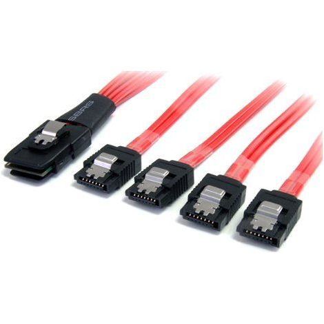 StarTech.com 50cm Serial ATA SCSI SAS Kabel - SFF-8087 auf 4x SATA mit Lasche (1/5)