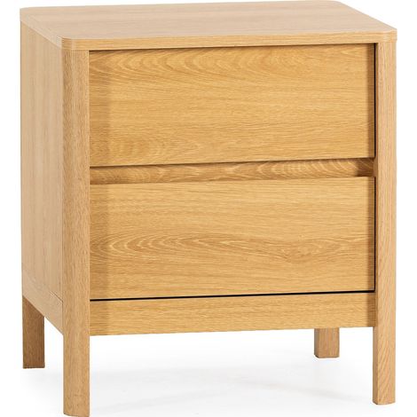 Table de chevet Nassau 2 tiroirs effet Chêne (1/5)