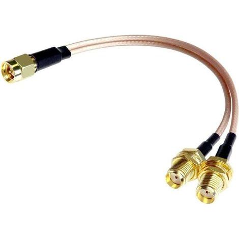 Cable répartiteur SMA male vers double SMA femelle, fil séparateur RG316 Y à faible perte, adaptateur d'antenne 4G LTE, cable séparateur 50 Ohm, 17cm (1/5)