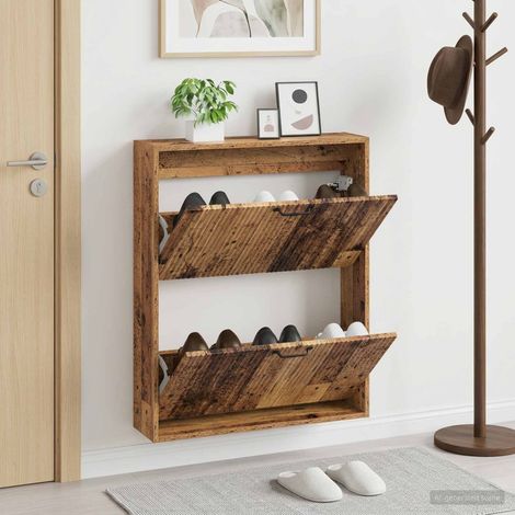 vidaXL Wall-Mounted Shoe Cabinet HOORN 71 x 17 x 86 cm Engineered Wood (1/5)