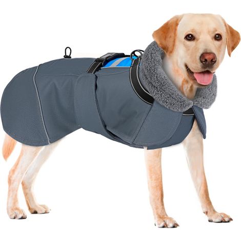 Manteau d'hiver pour Chiens imperméable Doublure Polaire réglable avec Turtleneck et Cordon de Serrage réfléchissant Petits Moyens et Grands (1/5)