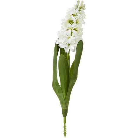 Hyacinth (Single Stem Flower) - Plastic - Height 44 cm - White