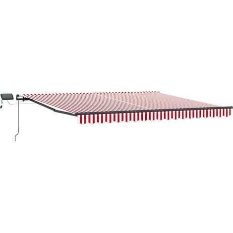 Maison Exclusive - Tenda Retrattile Rosso e bianco 450 ×300 cm Tessuto