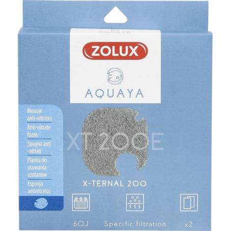 Filtre pour pompe x-ternal 200, filtre XT 200 E mousse anti nitrates x2 pour aquarium. - zolux