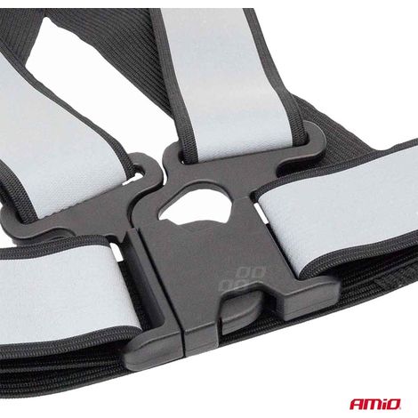 Harnais réfléchissant noir, gilet de sécurité réfléchissant amio-03938 (1/4)