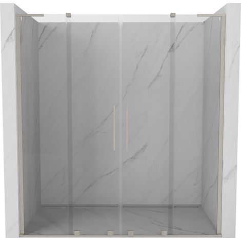 Mexen Velar L Duo porta doccia scorrevole 170 cm, trasparente, nichel spazzolato - 871-170-003-02-97 (1/5)