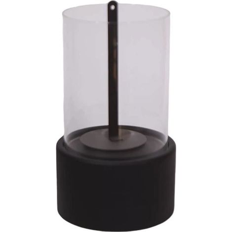 Cheminée de table - Table Bioéthanol Noir - Base Acier Inoxydable Verre À L'éthanol - Intérieur Extérieur Mode (1/4)