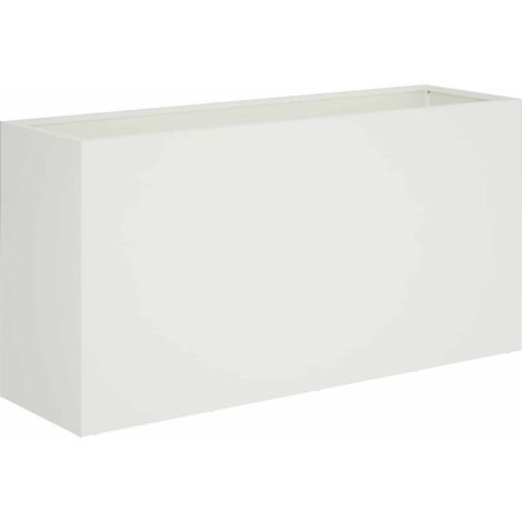 Garten-Pflanzgefäß Weiß 100 x 30 x 50 cm Kaltgewalzter Stahl vidaXL