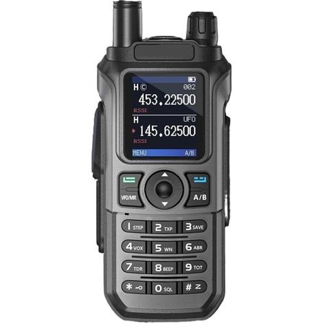 Drahtloses Walkie-Talkie, Frequenzkopie, große Reichweite 16 km, wasserdichte Taschenlampe, Typ-C-Ladegerät, Amateurfunkgerät UV 5R mit klarem Klang (Grau) (1/5)