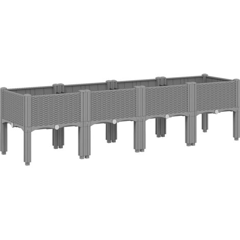Maison Exclusive - Pflanzkasten mit Beinen Hellgrau 160x40x42 cm