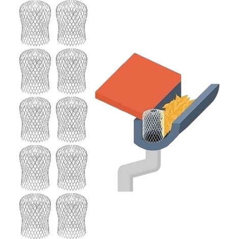 10-teiliges Laubsieb, Dachrinnenfilter, Edelstahl-Dachfilter, ausziehbare Aluminium-Dachrinnenfilter zum Auffangen von Moos, Schlamm und Ablagerungen (Silber) (1/5)