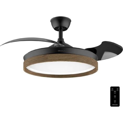 Cecotec Ventilatore da soffitto con luce EnergySilence Aero 4320 Invisible Wood&Black (1/2)