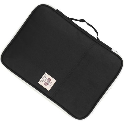 Pochette de classement A4 pour documents, porte-documents, organiseur, étui zippé pour ordinateur portable (noir) (1/5)