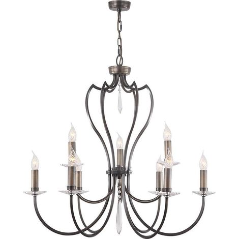 Elstead Pimlico - 9 Light Chandelier Dark Bronze Finish, E14 (1/2)