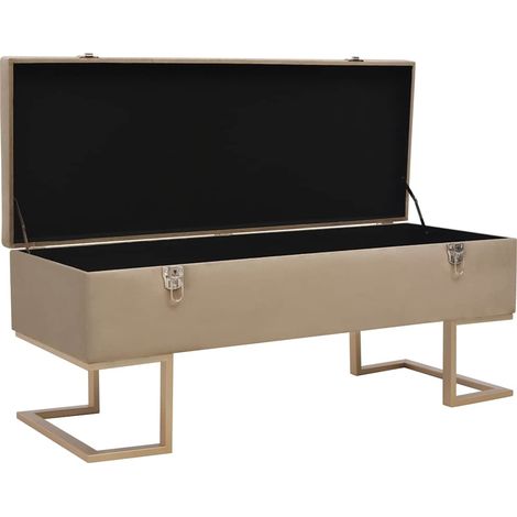 Maison Exclusive - Banc avec compartiment de rangement 105 cm Beige Velours (1/5)