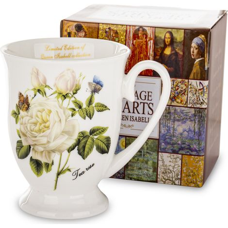 Tasse 280 ml Porzellan weiß, rosa (1/5)