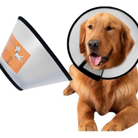 (Neck: 35-40cm) Dog Collar, Anti-Bite Cone, Pet Treatment Cone, Pet Collar Cone, Suitable for Wound Recovery (1/5)