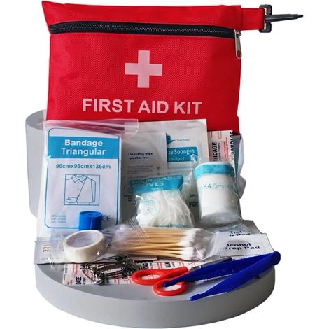 Trousse de Premier Secours 80+ Pièces, MINI Portable Kit Premier Secours pour les voyages en voiture, à moto,Les Voyages, Le Bureau, Le Lieu de Travail, la Randonnée, la Survie et l'Extérieur (1/5)