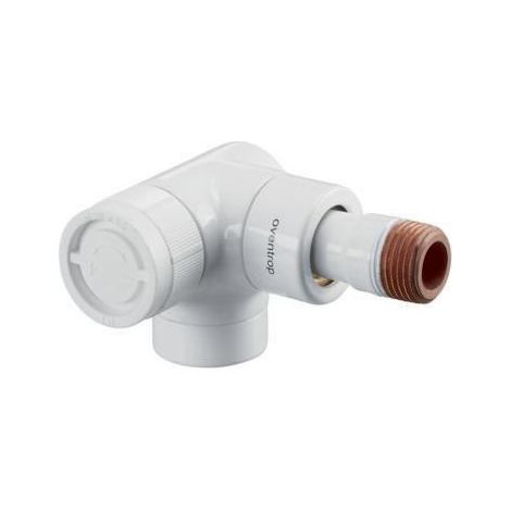 OVENTROP Thermostatventil E Winkeleck links DN 15, Rp 1/2 x R 1/2, PN 10, weiß pulverbeschichtet, 1163462 (1/5)