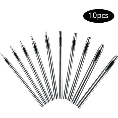 Perforateur Cuir 10 Pièces Emporte Pièce à Frapper Pointeau a Frapper Emporte Piece Cuir Papier Joint Moteur Creux Trou Poinçon Creux en Acier Rond Set Poinçon Creux En Cuir (1/5)