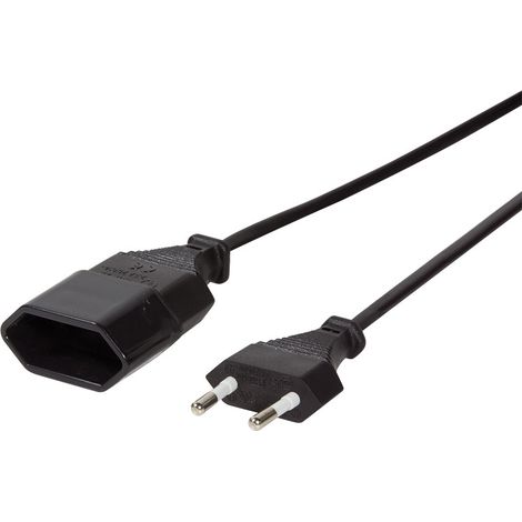 CEE7/16-Verlängerungskabel, schwarz, 1 m – LogiLink, Eurostecker