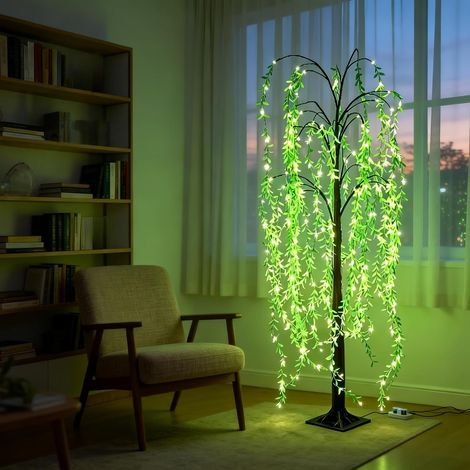 Lampe Arbre Lumineux sur Pied, Saule LED avec Branches Blanc Chaud, USB, 1,5 m, Décoration pour Salon, Chambre et Événements (1/5)