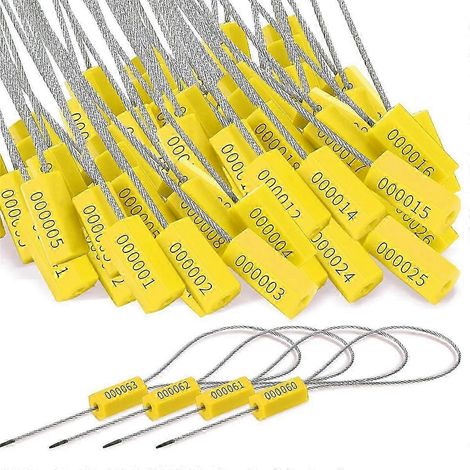 120 scellés de sécurité en acier pour câbles, étiquettes métalliques numérotées pour camions et remorques, inviolables E (1/5)