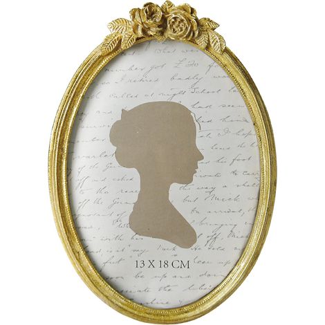 Cadre photo vintage 5 x 17,8 cm Ovale Antique Cadre photo avec façade en verre, affichage photo, décoration murale de table, idées cadeaux, rose dorée (1/5)