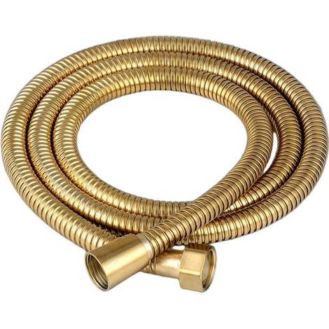 Manguera de ducha flexible de acero inoxidable de 2 m (10 unidades, dorada)