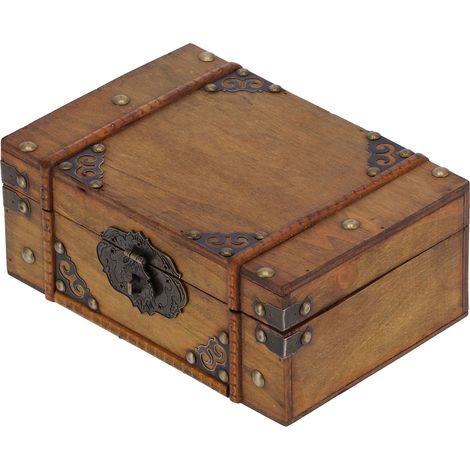 Antike Schmuckaufbewahrungsbox aus Holz, Requisite für Schminktisch, Heimdekoration (1/5)