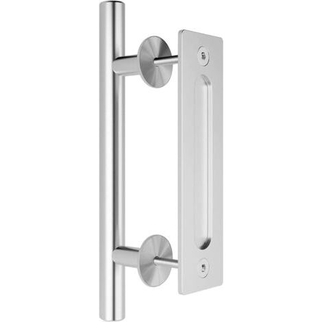 Manilla invisible de acero inoxidable de doble cara para puertas correderas de madera de 30 cm (12 pulgadas) de ancho.