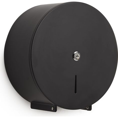Distributeur De Papier Toilette Rouleaux Max 27 Cm Acier Inox Noir Mat (1/2)