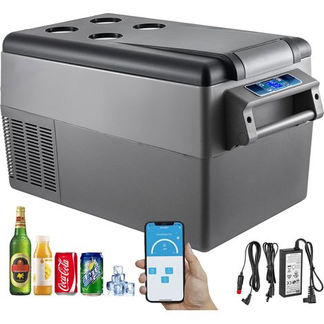Réfrigérateur portable 35L à compresseur pour voiture et camping, glacière électrique idéale pour voyages, pêche et activités extérieures. (1/5)