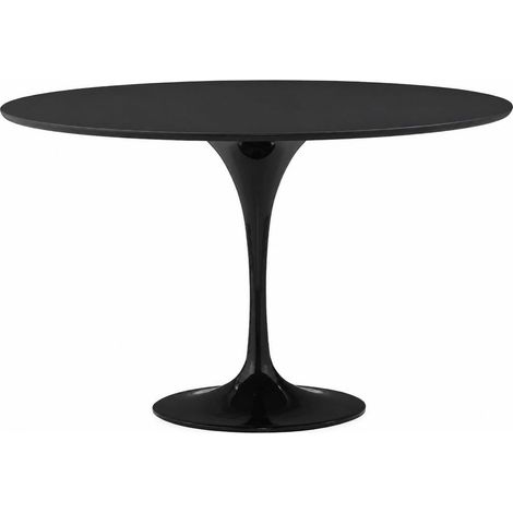 Table à manger ronde noire au pied central - noir (1/5)