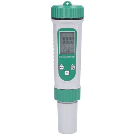 Water quality meter (pH value/electrical conductivity/total solids content/salinity/density/temperature) with white illumination – precise and reliable for easy monitoring – battery not included--DTEK
