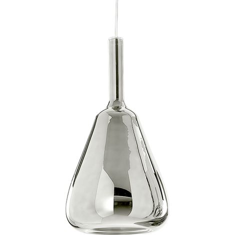 OFELIA S/11 - VETRO CROMO SPECCHIATO E PORTALAMPADA BIANCO 1 LUCE ATTACCO E27 CAVO TRASPARENTE SENZA BASE DI ATTACCO D.20CM H.38,2CM (1/3)